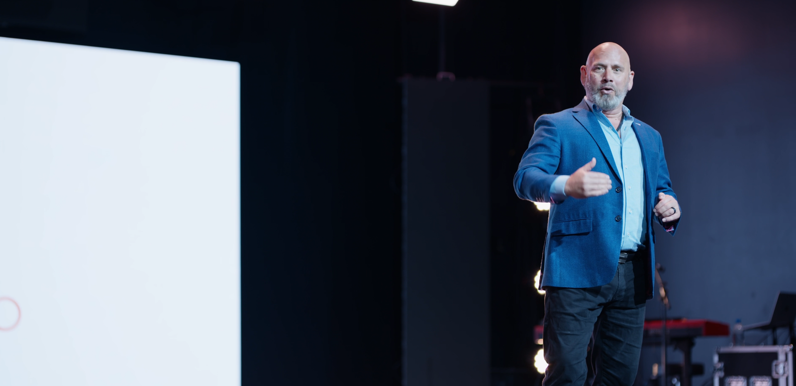 Josh Ramsey delivering a keynote on stage